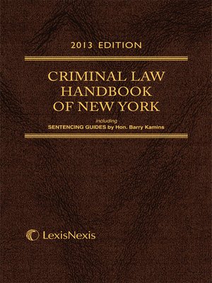 cover image of Criminal Law Handbook of the State of New York